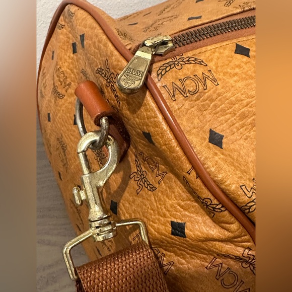 MCM Cognac Visetos Coated Canvas Stark Weekender 50 Duffel Bag - Picture 5 of 14